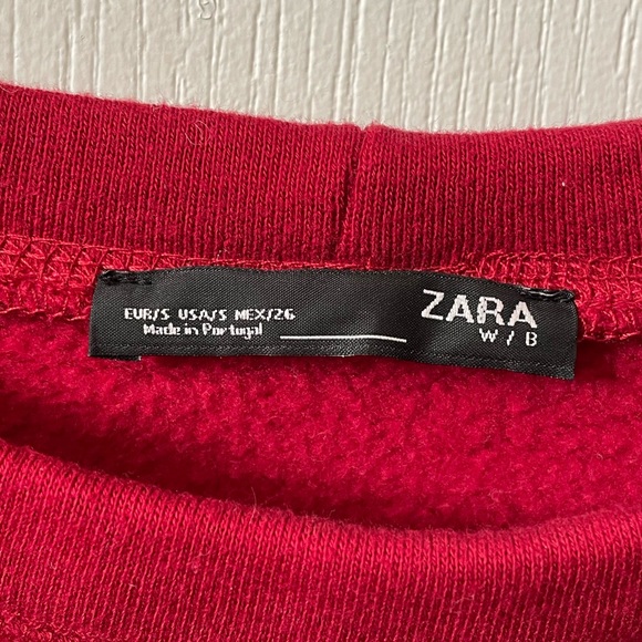 Zara red long sleeve t-shirt dress with pockets - Picture 4 of 4